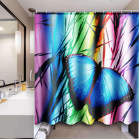 71x71 rideau de douche antirouille de salle de bains de Buterfly de salle de bains imperméable avec