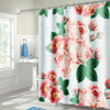 71x71 Rideau de douche en polyester imperméable avec motif de fleurs de pêcher de long