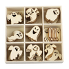 72pcs ornements de copeaux de bois naturel artisanat en bois elfe de forme mixte pour Halloween