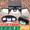 74LED étanche solaire puissance PIR capteur de mouvement applique murale lampe de jardin en plein air