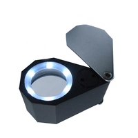 7801A loupe 6 LED lumière,  lentille 21mm pliable 30x grossissement optique triplet lentille bijoutier loupe loupe outils