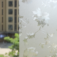78.7in films de verre de fenêtre de fleur 3D givré le bâton de verre dintimité à la maison de couleur unie