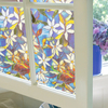 78x18in fenêtre Film fleurs colorées verre autocollant salle de bain intimité décoration de la maison