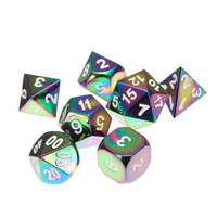 7Pcs Colorful Jeu de dés polyédriques en alliage de zinc Jeu de société Gadget de dés multifaces