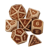 7pcs dés polyédriques en bois ensemble jeu de rôle gadget de dés de jeu pour donjons jeux de dragon cadeau