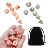 7pcs dés polyédriques en métal lourd DnD RPG SET avec sac