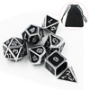 7pcs dés polyhédral de métaux lourds dés multisided dés RPG avec sac