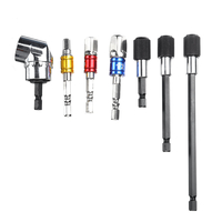 7Pcs Extension Bar Prise Impact Socket Carré Hex Shank Socket Adaptateur Foret