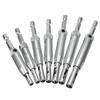 7pcs HSS Hex Shank Self-Centering Serrure de verrouillage de charnière Foret Bit Pilot Hole Tool Set