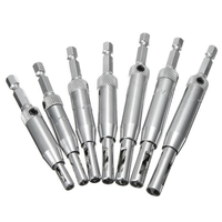 7pcs HSS Hex Shank Self-Centering Serrure de verrouillage de charnière Foret Bit Pilot Hole Tool Set