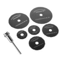 7pcs HSS noir lames de scie de coupe disques mandrin outil rotatif de coupe 