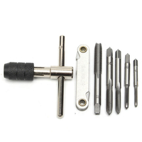 7pcs M3-M8 tarauder ensemble t poignée à cliquet robinet clé avec des robinets et fil modèle