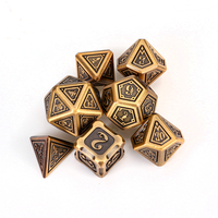 7pcs mis en relief lourd polyhèdre dés dés DND RPG MTG jeu de société jeu de dés dés ensemble mis en alliage de zinc