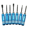 7pcs noir / bleu en acier inoxydable tournevis hexagonal tournevis kit réparation outil à main