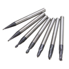 7pcs rayon 0.5-2.0mm 2 flutes cutter balle nez fin moulin mis outil cnc
