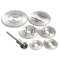 7pcs circulaire en bois coupe des disques de lame de scie avec mandrin