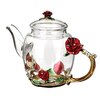 7pcs service à thé mariage verre émail fleur résistant à la chaleur cafetière tasses fête