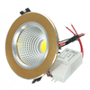 7W chaude torchis blanc LED plafond bas lumière dorée enveloppe 85-265V 