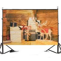 7x5ft Noël en bois wapiti cadeau de Noël photographie toile de fond studio prop fond