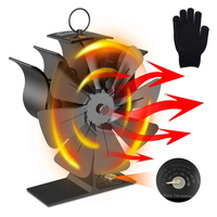 8 Blade Stove Fan Heat Powered Fan with Temperature Display Strip Fireplace Fan Wood Fan Silent Circulation Operation