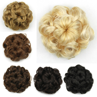 8 couleurs tête de bouton de fleur cheveux courts bouclés sept fleurs cordon de serrage pièce de perruque