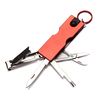 8 en 1 Multitool Outil de manucure Coupe-ongles Porte-clés Accessoires Lime à ongles Cleaner LED Lampe de poche