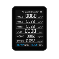 8 en 1 PM2.5 PM1.0 PM10 HCHO TVOC CO2 Testeur dhumidité de la température One Machine avec trois écrans Moniteur de