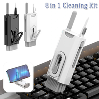 8 IN 1 Multifunctional Cleaner Brush Kit PC Computer Keyboard Dust Removal Earphone Brush Camera Phone Screen Cleaning K