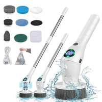 8 in 1 Multifunctional Wireless Cleaning Brush 2500mAh Type-C USB Rechargeable 450RPM Adjustable Lengths LED Night Light