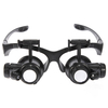 8 lentilles 10x 15x 20x 25x serre-tête 2LED Magnifier Loupe grossissante 9892G