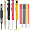 8 Pack Carpenter Pencil Set with Deep Hole Marker Built-in Sharpener and Carbide Scribe Marking Tool for Woodworking Mar