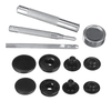 8 pcs / ensemble 15 mm ou 12, 5 mm noir Snap Fasteners Popper Appuyez sur le bouton de goujon avec kit de fixation