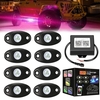 8 PCS 12 V USB RVB LED Ambiance De Voiture Lumières Décoration Intérieure Lampe Téléphone bluetooth APP Contrôle