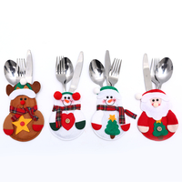 8 pièces décor de noël bonhomme de neige cuisine vaisselle titulaire sac fête cadeau ornement de noël pour la maison cui