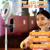 8 pouces 96PCS LED Ring Light Dimmable Stand Kit pour maquillage Live Smart Phone / Camera