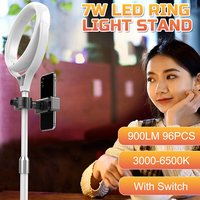 8 pouces 96PCS LED Ring Light Dimmable Stand Kit pour maquillage Live Smart Phone / Camera
