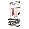 80 cm porte-manteau étagère à chaussures banc de rangement multifonctionnel porte chapeau vêtements parapluie cintres ét