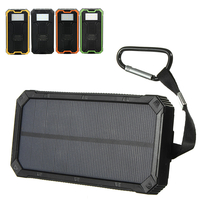 8000mAh Banque Batterie Solaire Etanche Chargeur Portable Double USB