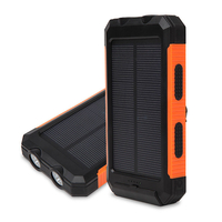 8000MAH étanche chargeur solaire de banque dénergie solaire intégré dans la boussole double USB Portable 2 LED lumi