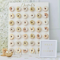 800x600mm Donut Mur Stand De Cuisson Refroidissement Rack Dit Bonbons Sweet Cart Rustique Décoration De Mariage En Bois