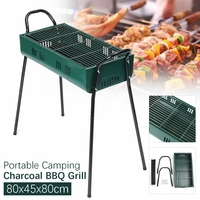 80x45x80cm Portable Charbon de bois Barbecue Grill Fer Poêle Kebab Barbecue Patio Camping