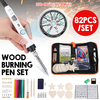 82pcs fer à souder électrique diy bois brûle stylo carft pyrographie outils kit