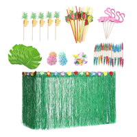 83/145/147 pièces ensemble de décoration de fête tropicale avec jupe de Table hawa enne feuilles de palmier ballons de f