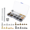840Pcs Cuir Artisanat Double Cap Rivets Kit doutils de fixation de goujons métalliques tubulaires