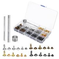 840Pcs Cuir Artisanat Double Cap Rivets Kit doutils de fixation de goujons métalliques tubulaires