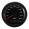 85 mm noir,  compteur de vitesse étanche à leau de compteur de vitesse 200MPH noir de camion de voiture