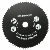85mm 72 dents HSS lame de scie circulaire lame de coupe rotative pour outil rotatif