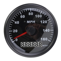 85MM noir en acier inoxydable GPS Compteur de vitesse 0-160MPH pour la moto de camion de voiture