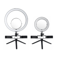 8, 7 / 12, 6 pouces LED Support de trépied à anneau vidéo dimmable avec clip de téléphone miroir 2 pour le streaming en di