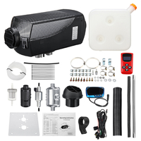 8KW 12V Voiture Diesel Air Chauffage Chauffage Noir Couleur De Fibre De Carbone avec Bleu LCD Thermostat Silencieux À Di